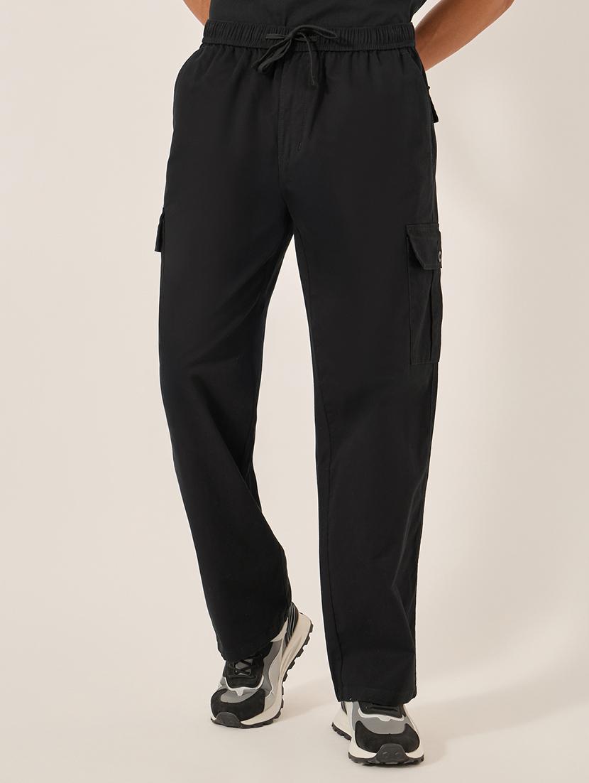 men solid mid rise loose fit cargo - 21971695 - Zoom Image - 0