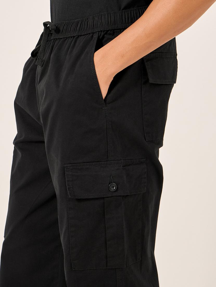 men solid mid rise loose fit cargo - 21971695 - Standard Image - 5