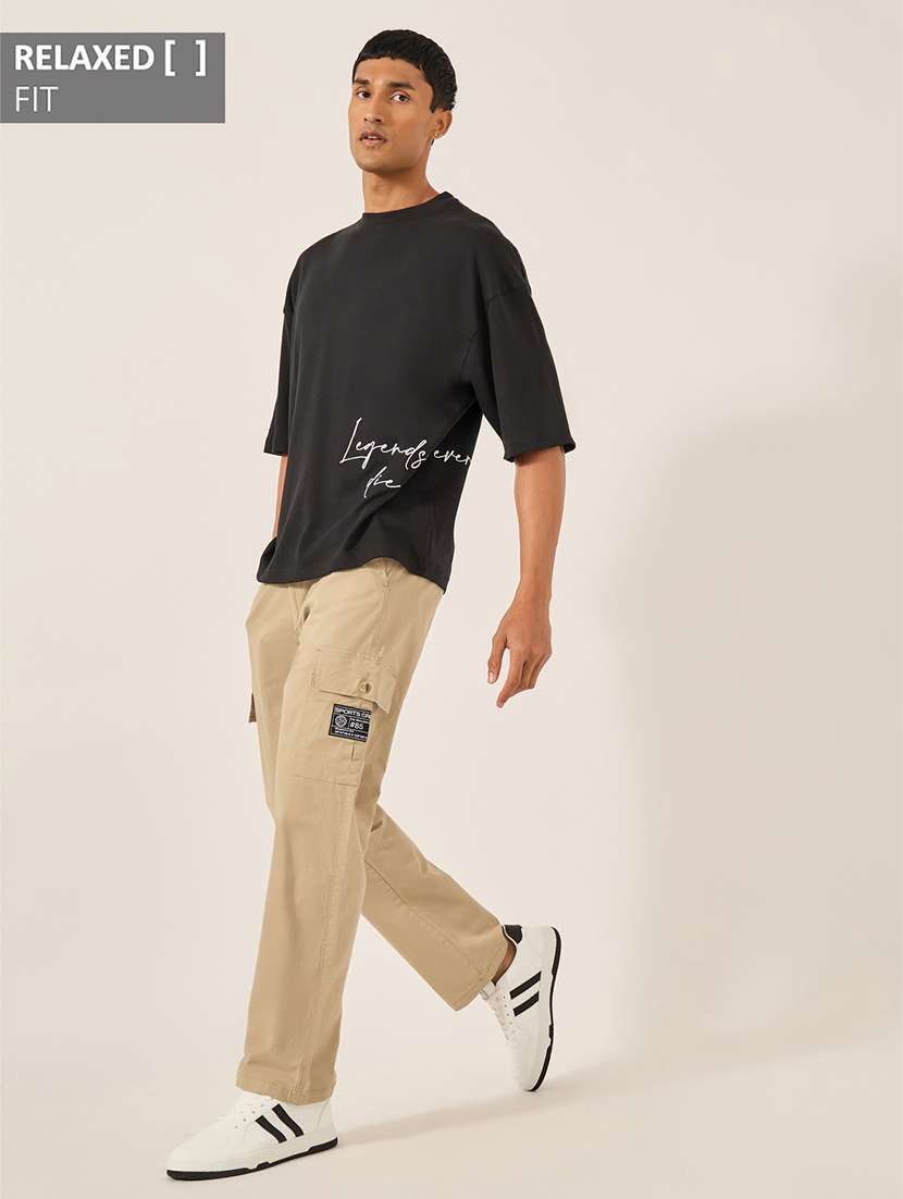 men solid mid rise relaxed fit cargo  - 21971697 -  Standard Image - 5