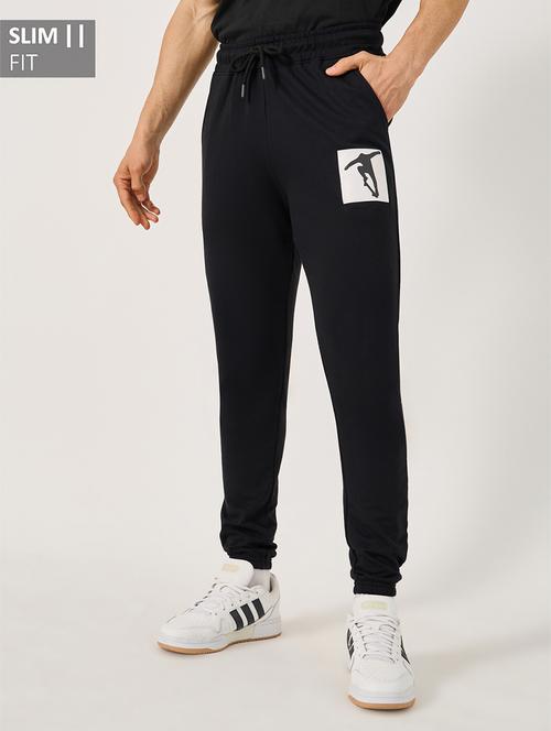 men placement print mid rise full length track pant - 21971701 - Standard Image - 0