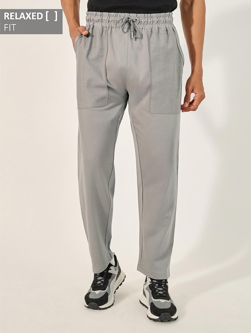 men grey solid relaxed fit track pant - 21971707 - Zoom Image - 0
