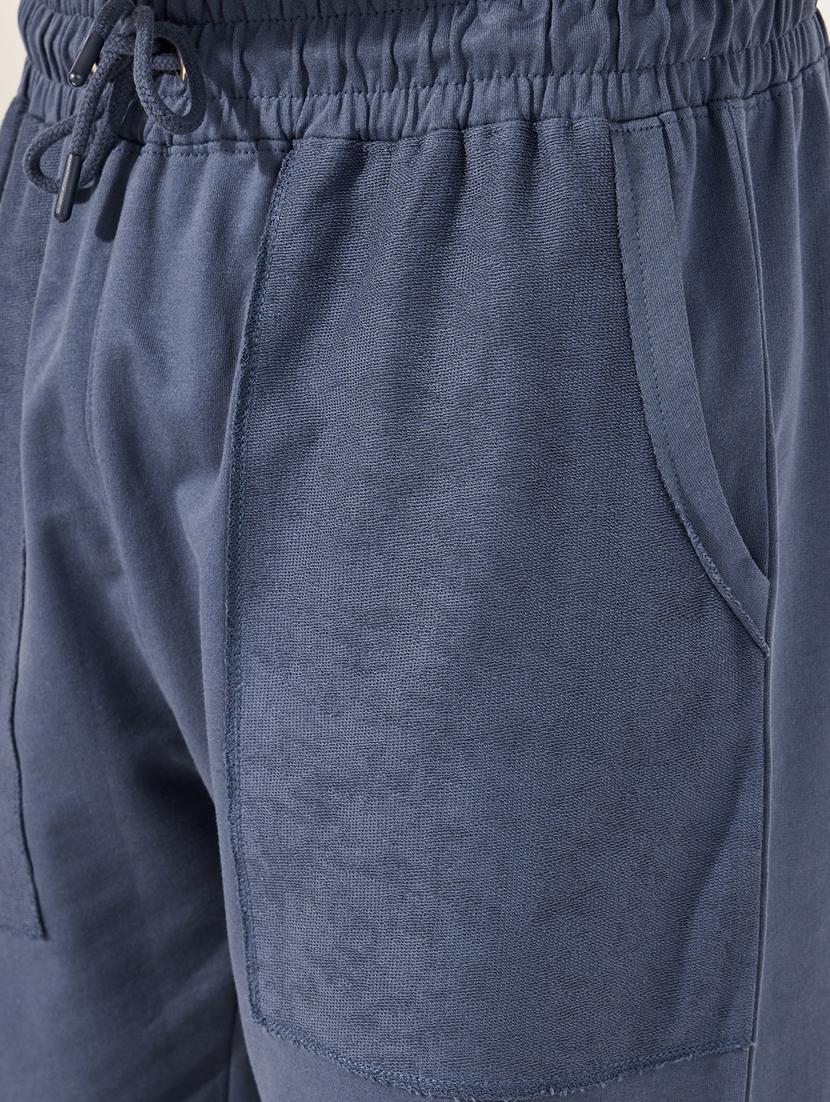 men blue solid relaxed fit track pant - 21971708 - Standard Image - 3