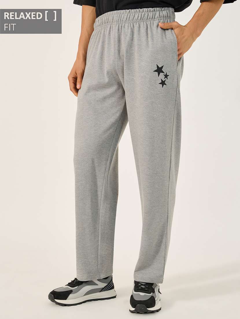 men grey printed relaxed fit track pant - 21971709 -  Zoom Image - 0