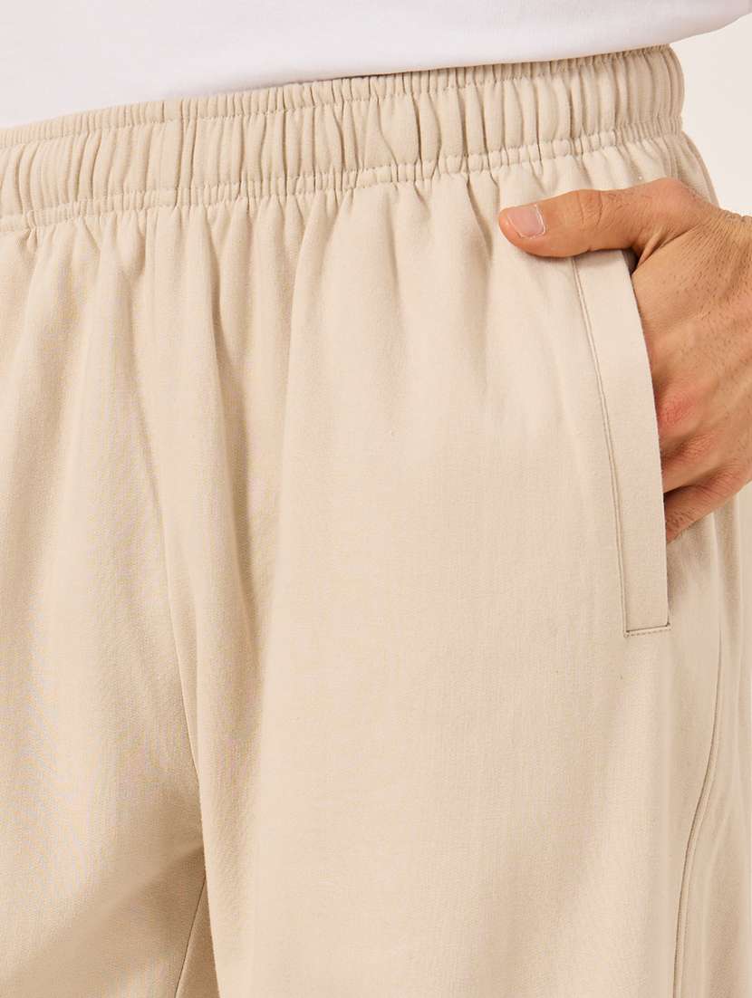 men solid mid rise relaxed fit jogger - 21971716 -  Standard Image - 3