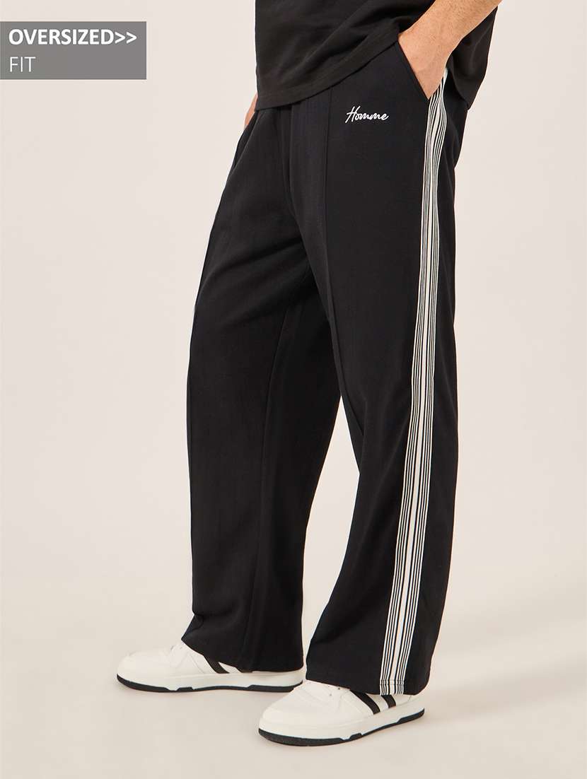 men tapered mid rise relaxed fit track pant