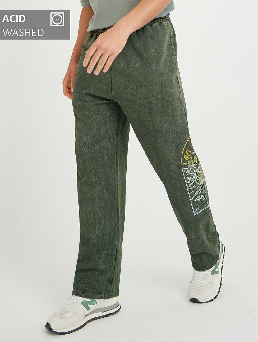 men printed mid rise relaxed fit full length track pant - 21971770 -  Zoom Image - 0