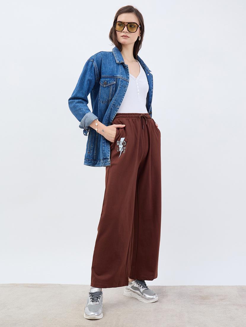 women solid mid rise relaxed fit track pant - 21971771 - Standard Image - 5