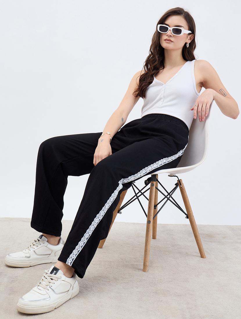 women black tapered high rise track pant - 21971772 - Standard Image - 5