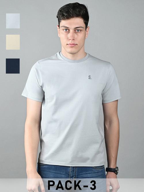 men pack of 3 solid short sleeve t-shirt - 21971776 -  Standard Image - 0
