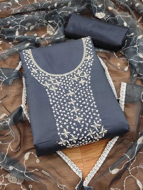 women embroidered unstitched suit set - 21971813 -  Standard Image - 0