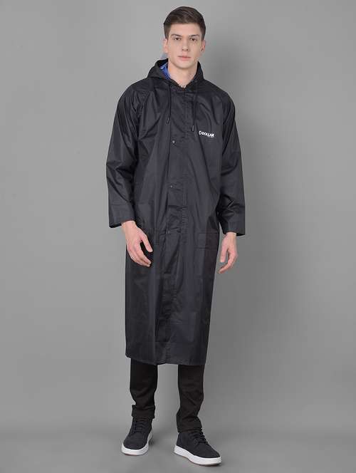 men solid long sleeve hooded rain coat - 21971860 -  Standard Image - 0