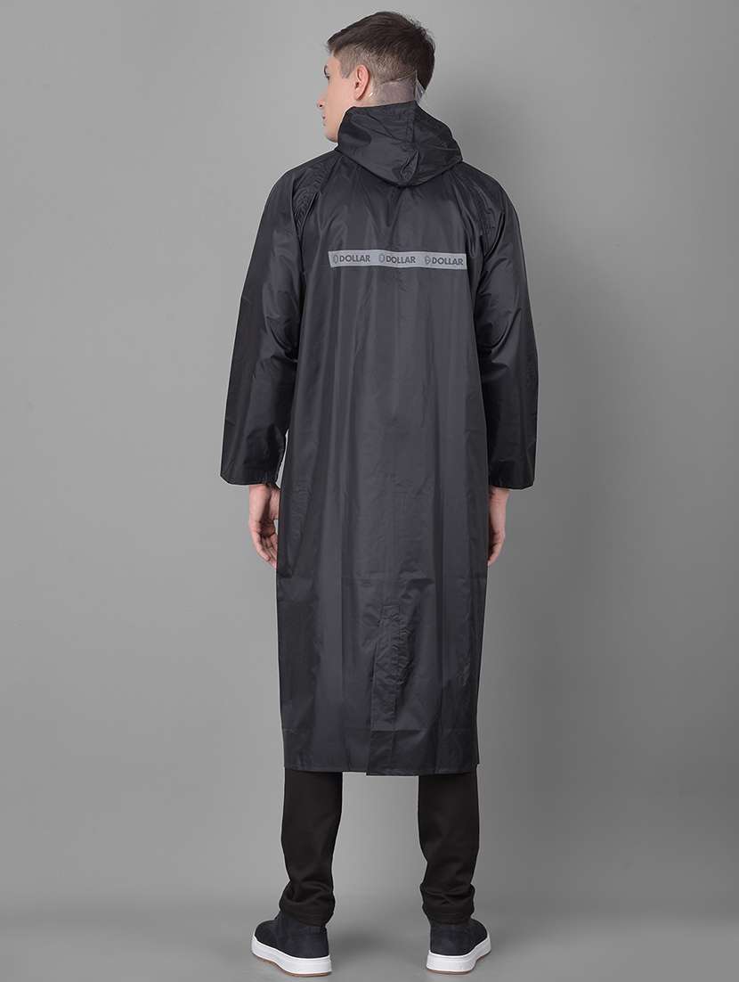 men solid long sleeve hooded rain coat - 21971860 -  Standard Image - 3