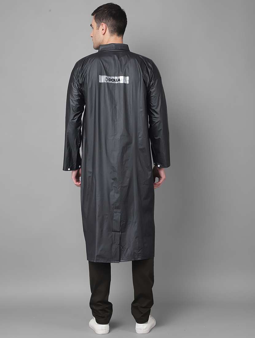 men color blocked hooded long sleeve rain coat - 21971917 -  Standard Image - 3