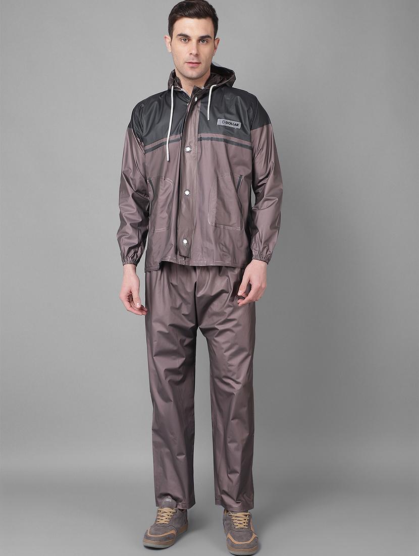 men color block long sleeve rain suit set  - 21971925 -  Zoom Image - 0