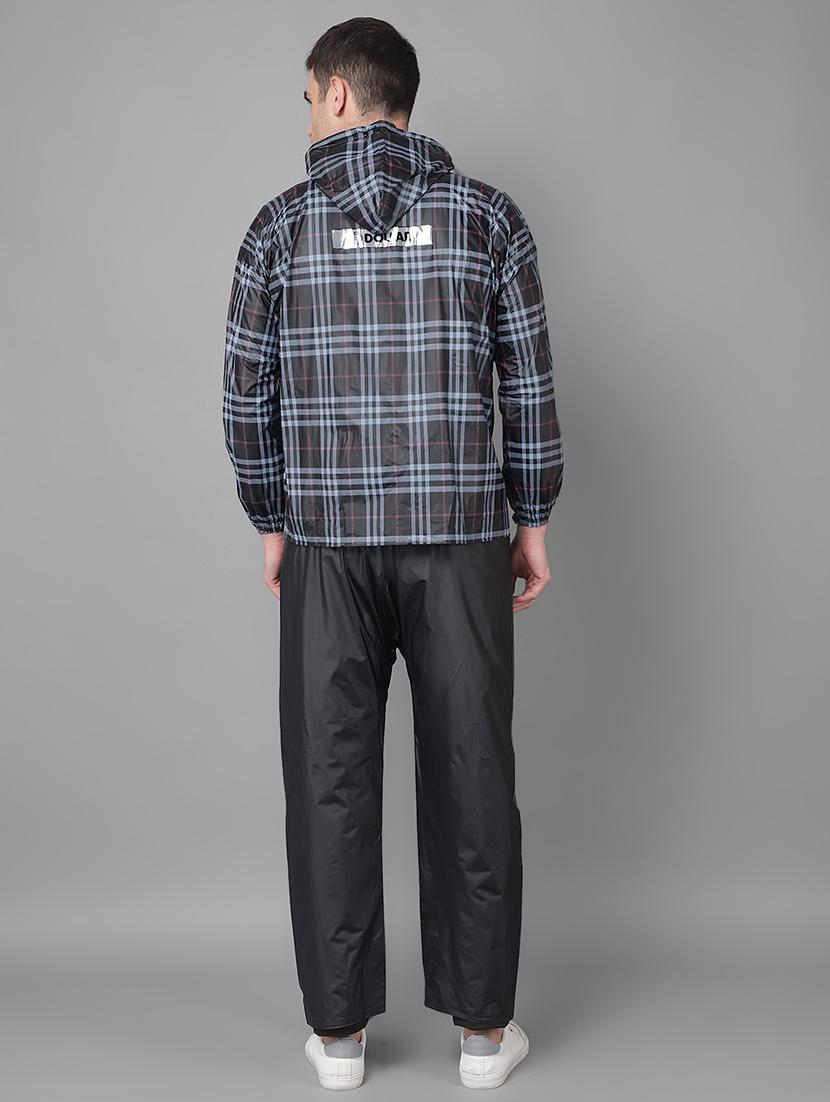 men checkered long sleeve rain suit set - 21971931 - Standard Image - 3