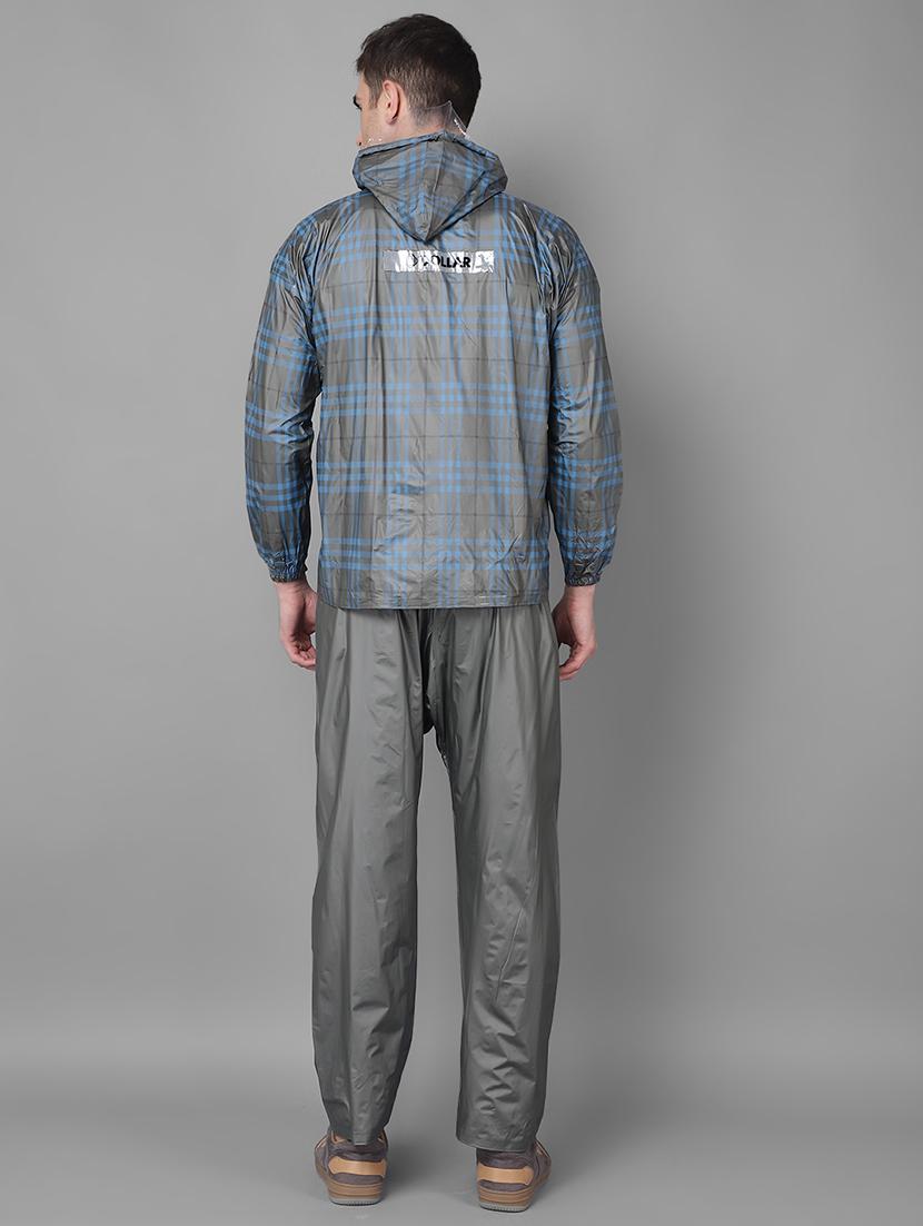 men checkered long sleeve rain suit set - 21971934 - Standard Image - 3