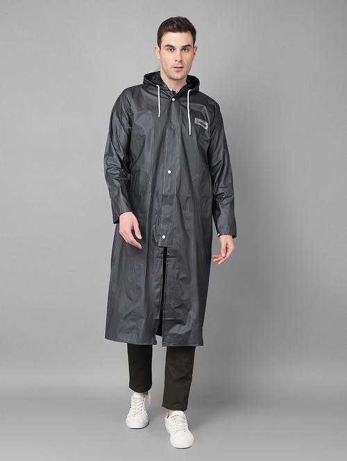 men solid hooded long sleeve rain coat - 21971954 - Standard Image - 0