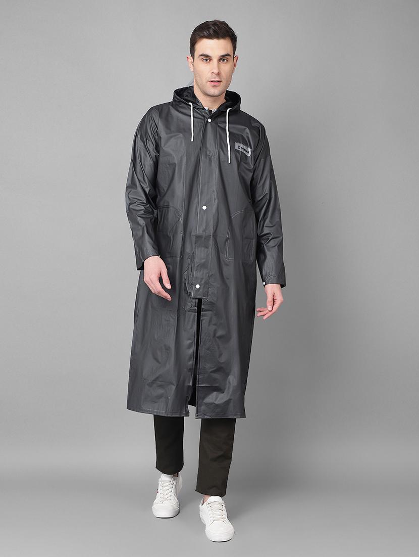 men solid hooded long sleeve rain coat - 21971954 - Zoom Image - 0