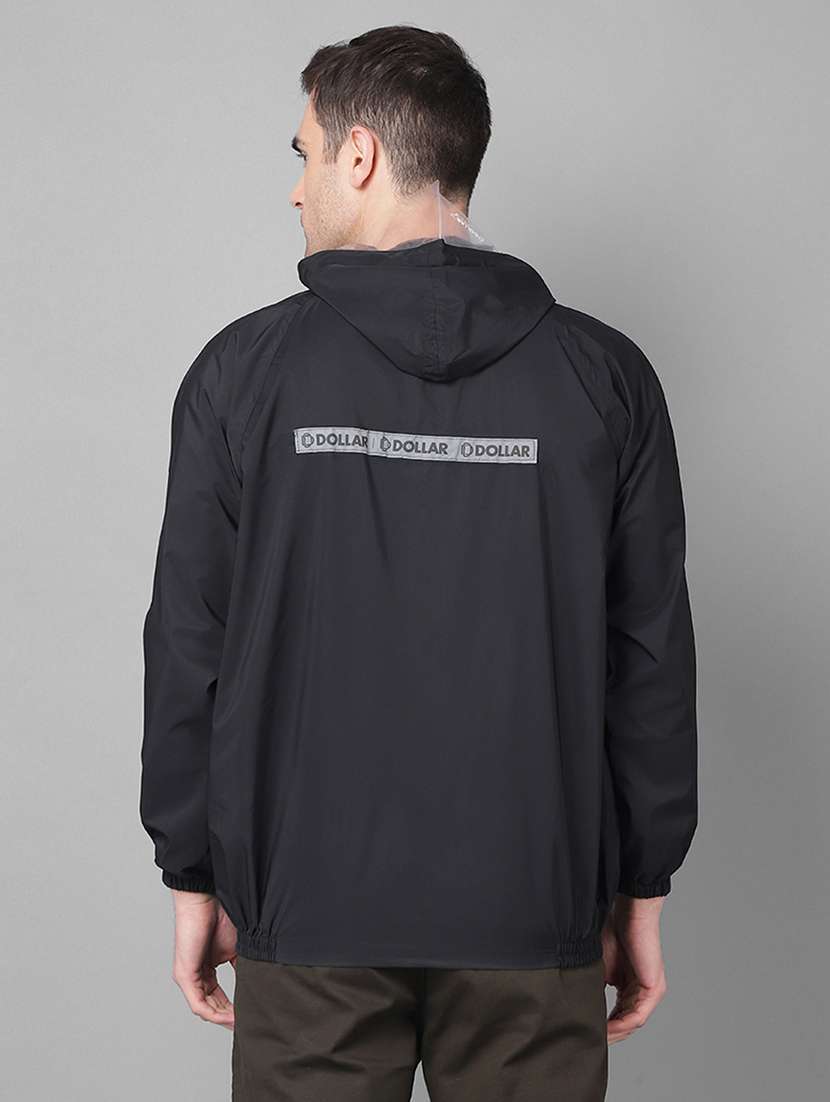 men solid hooded long sleeve rain jacket - 21971962 - Standard Image - 3