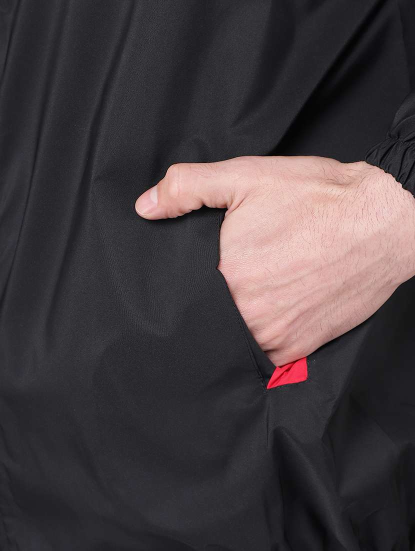 men solid hooded long sleeve rain jacket - 21971962 - Standard Image - 5