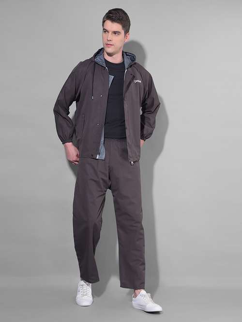 men solid long sleeve rain suit set - 21972027 - Standard Image - 0
