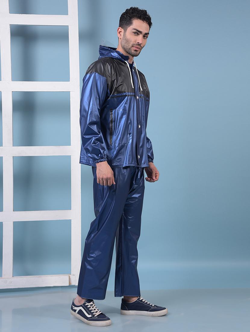 men color block long sleeve rain suit set - 21972161 - Standard Image - 3
