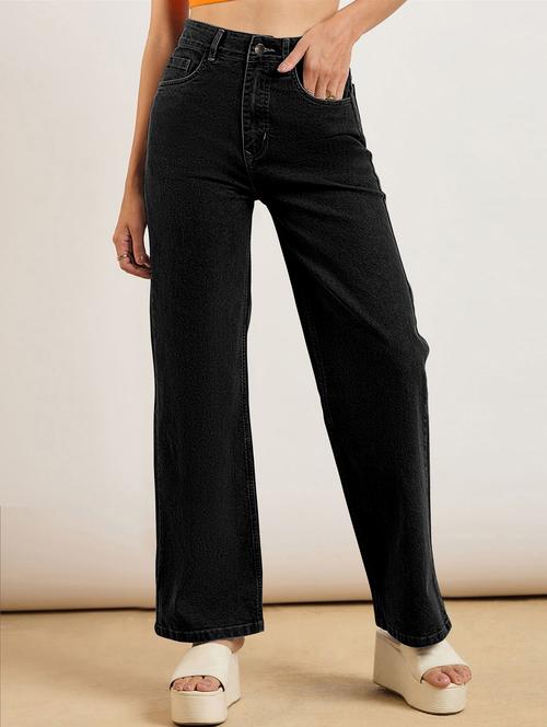 women solid high rise straight fit jean - 21972269 -  Standard Image - 0