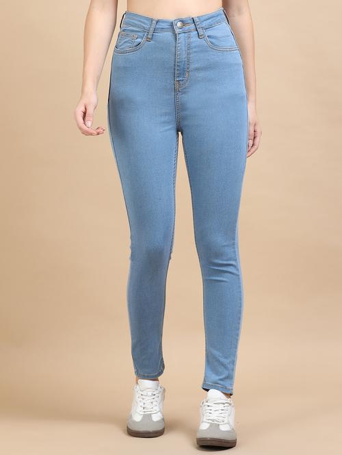 women solid high rise slim fit jean - 21972277 - Standard Image - 0