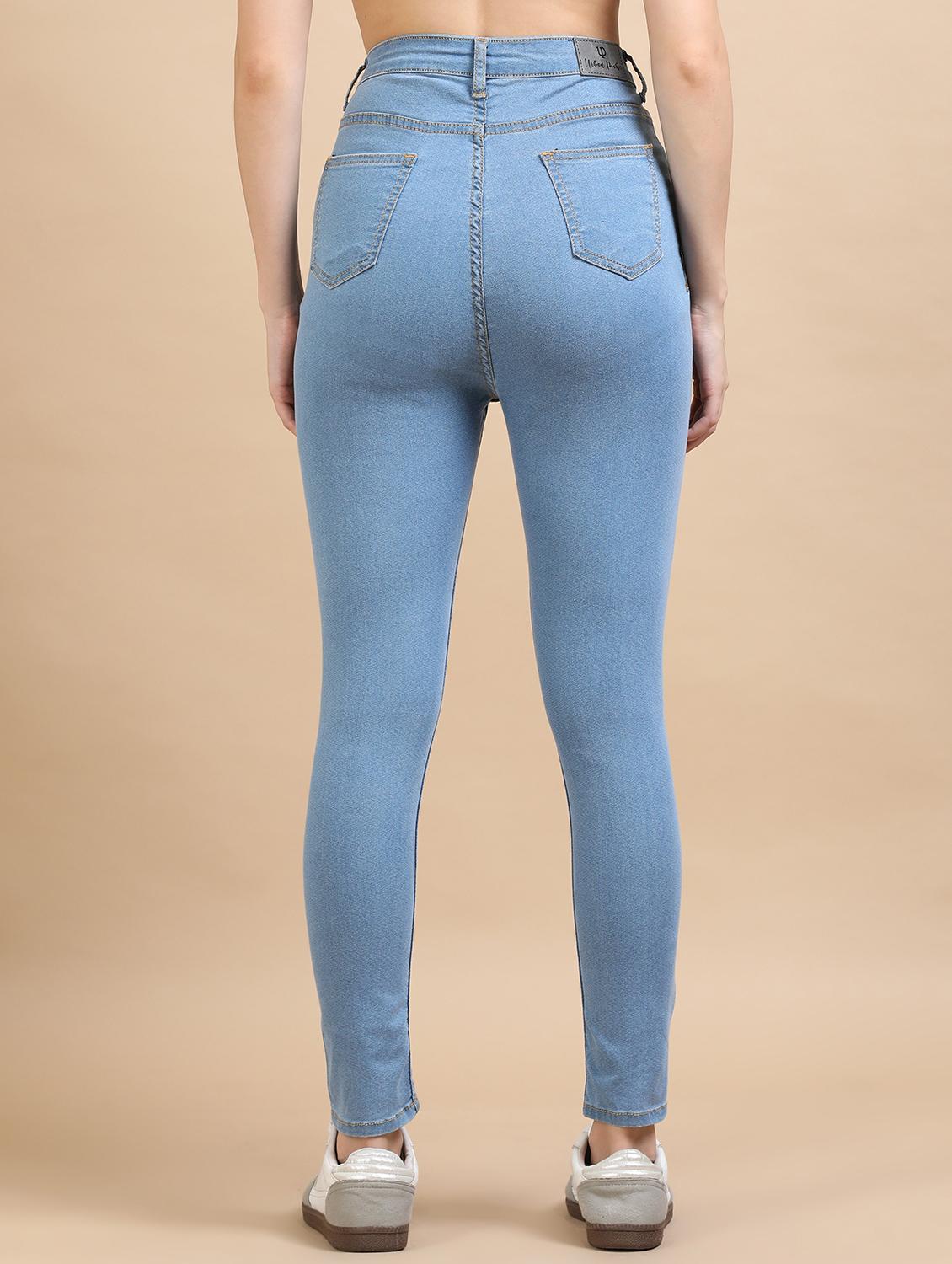 women solid high rise slim fit jean - 21972277 - Standard Image - 3