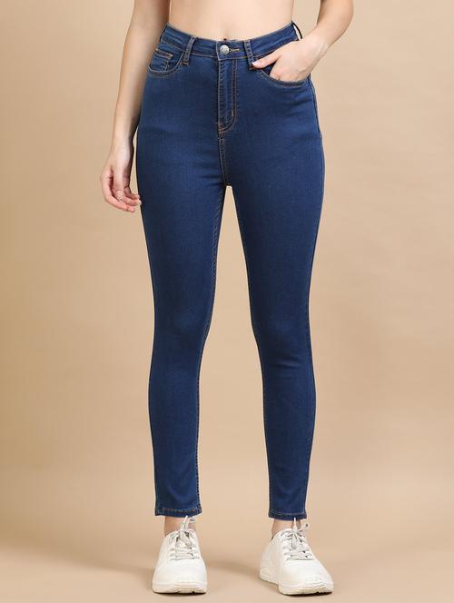 women solid high rise slim fit jean - 21972278 - Standard Image - 0