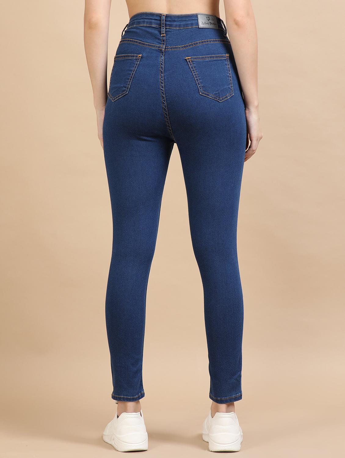 women solid high rise slim fit jean - 21972278 - Standard Image - 3