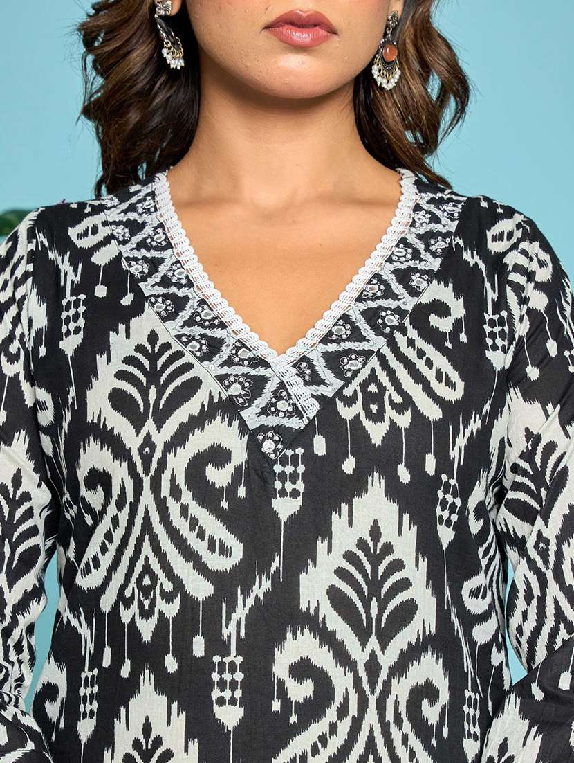 women three quarter sleeve kurta pant with dupatta set - 21972297 -  Standard Image - 5