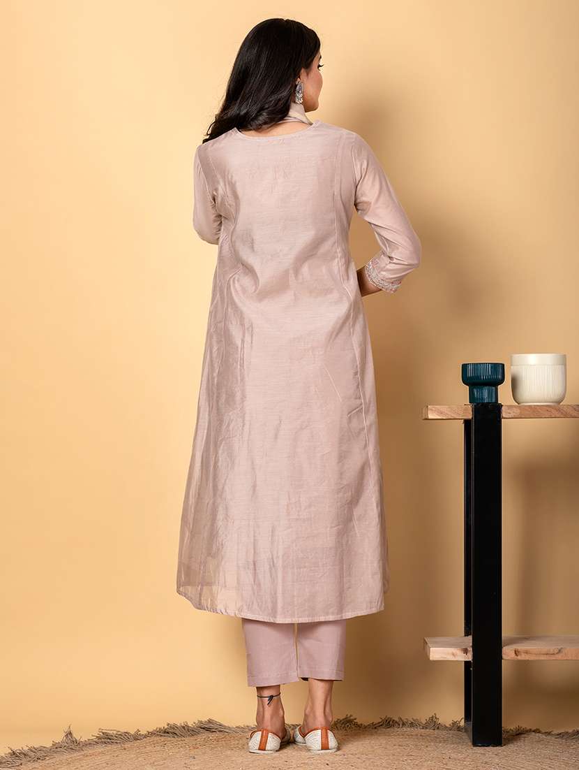 women three quarter sleeve kurta pant with dupatta set - 21972314 -  Standard Image - 3