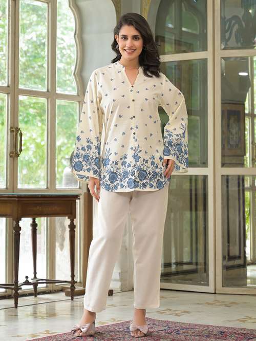 women floral printed long sleeve ethnic co-ord set - 21972333 -  Standard Image - 0