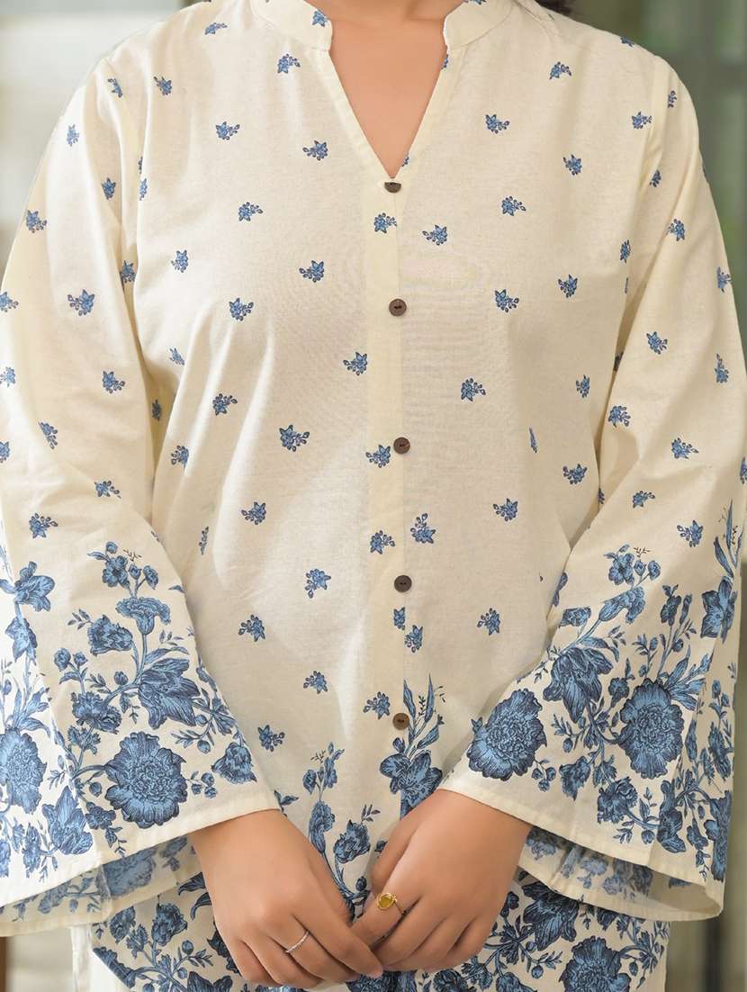 women floral printed long sleeve ethnic co-ord set - 21972333 -  Standard Image - 5