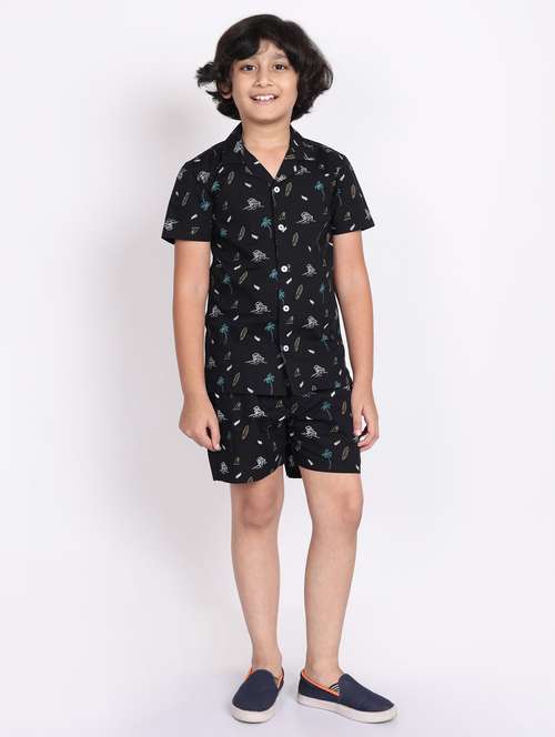multi colored cotton shorts set coords - 21972342 -  Standard Image - 0