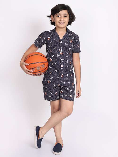 multi colored cotton shorts set coords - 21972343 -  Standard Image - 0