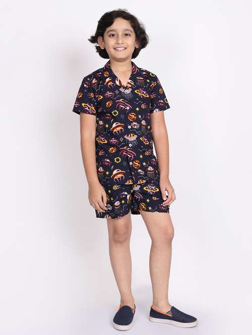 multi colored cotton shorts set coords - 21972344 -  Standard Image - 0