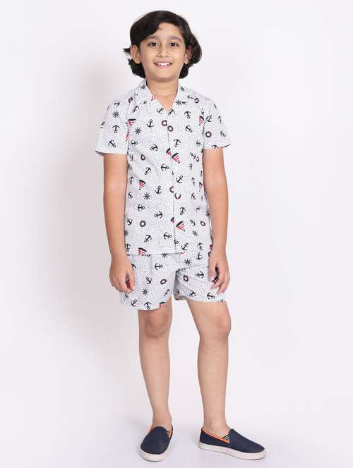 multi colored cotton shorts set coords - 21972345 -  Standard Image - 0