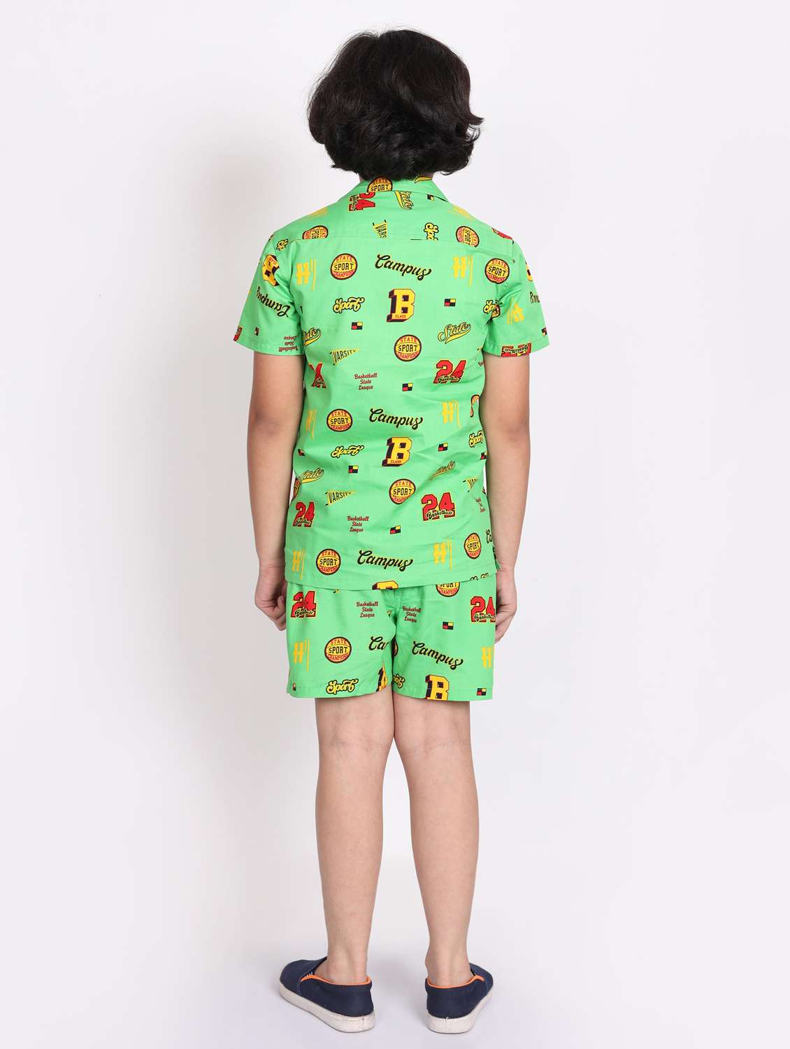 multi colored cotton shorts set coords - 21972346 - Standard Image - 3