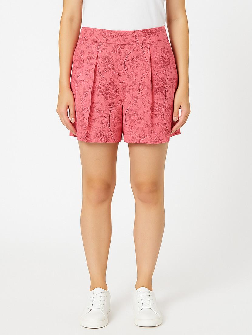 regular fit pink printed casual shorts - 21972349 - Zoom Image - 0