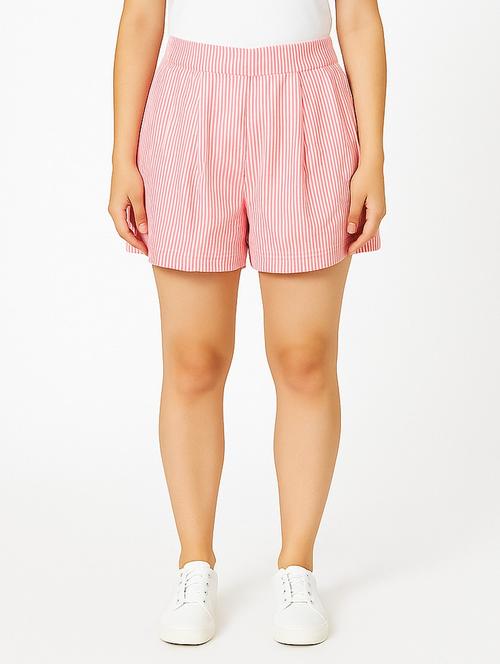 pink cotton regular shorts - 21972357 -  Standard Image - 0