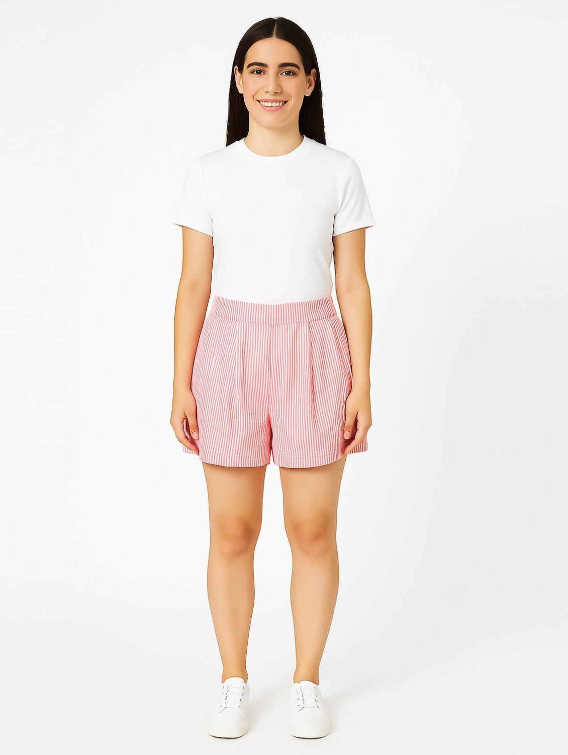 pink cotton regular shorts - 21972357 - Standard Image - 3