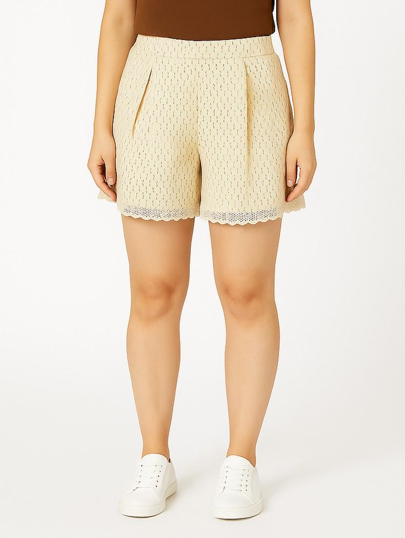 beige cotton regular shorts - 21972358 -  Zoom Image - 0