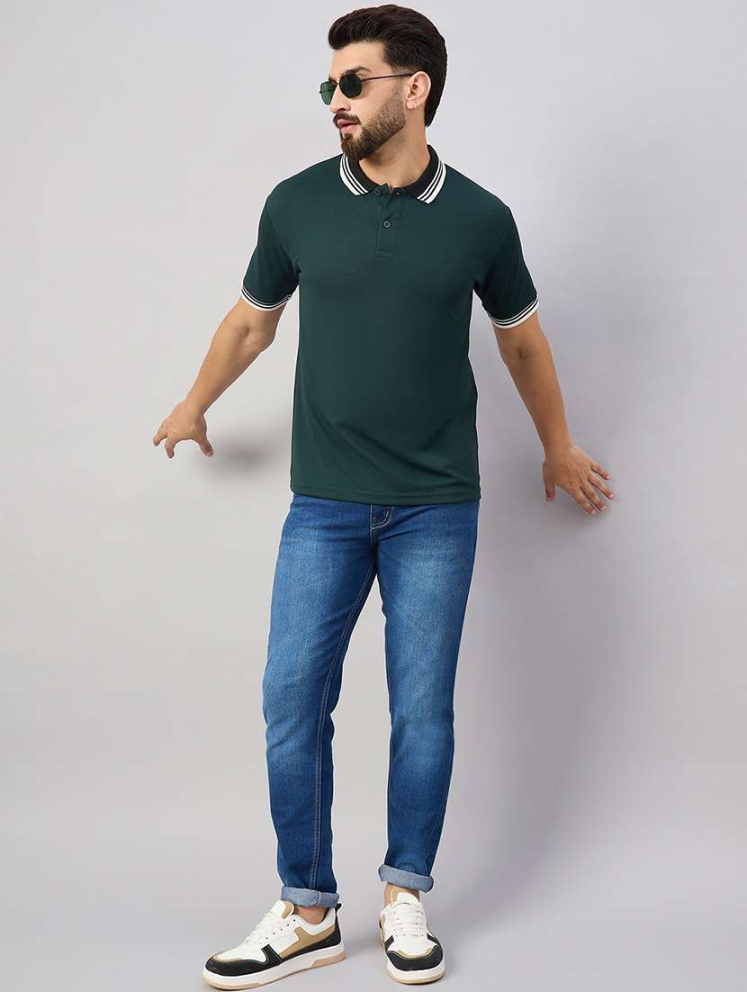 men solid short sleeve regular fit polo t-shirt - 21972361 -  Standard Image - 3
