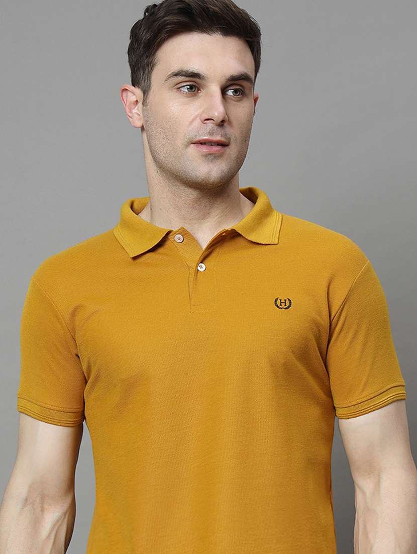 men solid short sleeve regular fit polo t-shirt