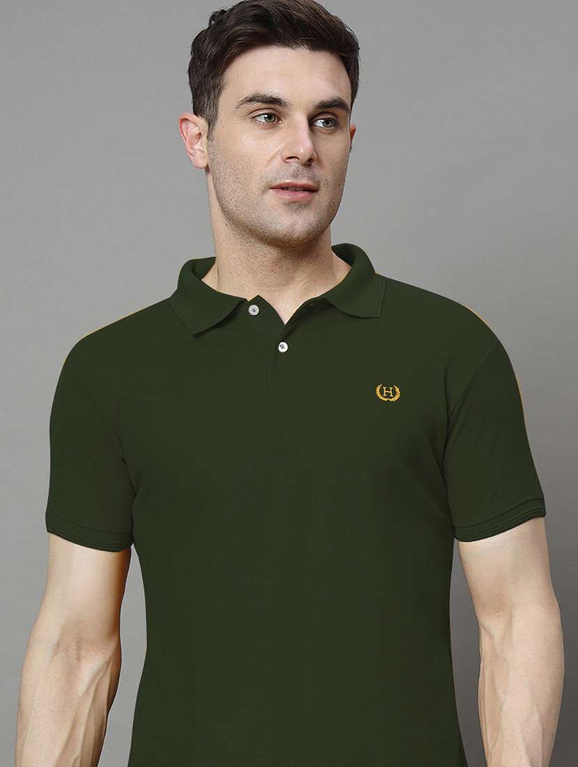 men solid short sleeve regular fit polo t-shirt