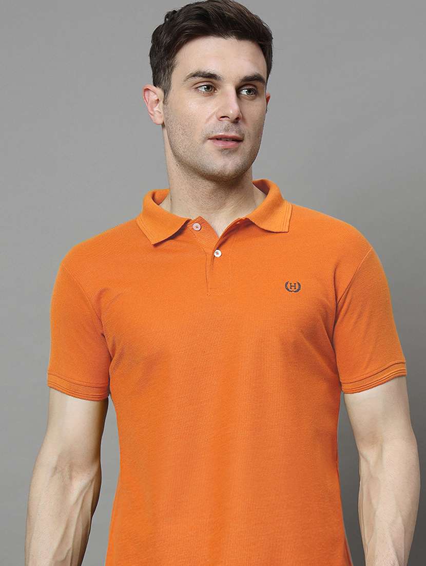 men solid short sleeve regular fit polo t-shirt