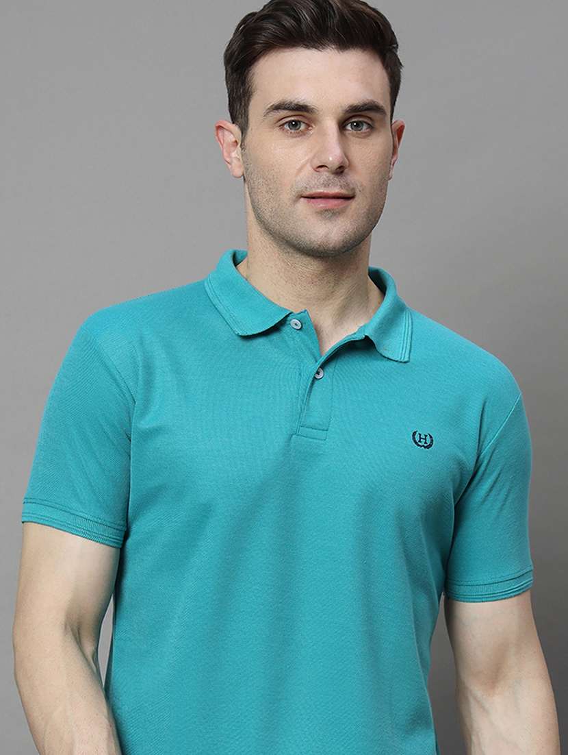 men solid short sleeve regular fit polo t-shirt