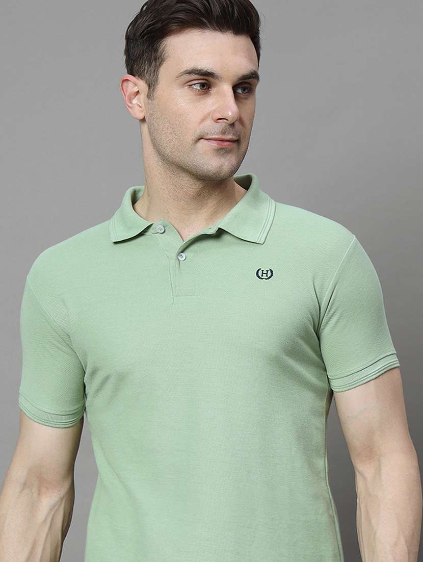 men solid short sleeve regular fit polo t-shirt